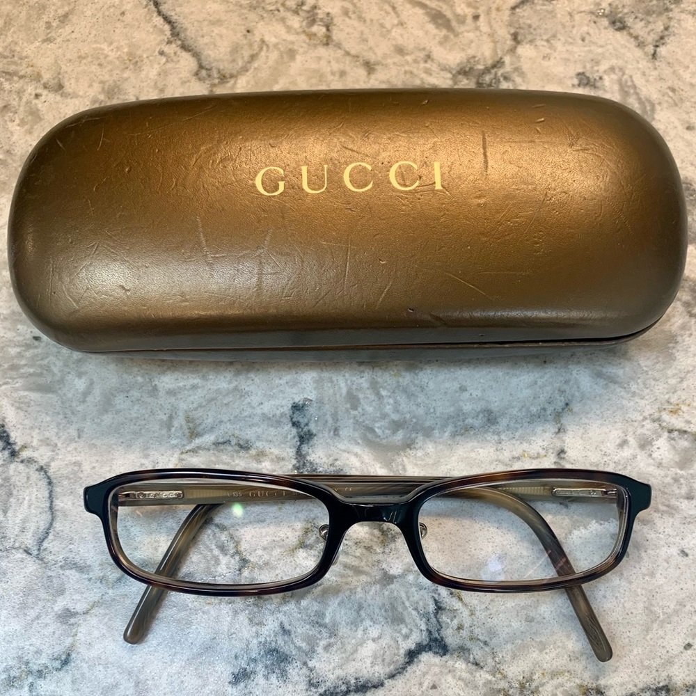 Gucci Tortoise Prescription Eyeglasses Frames GG 1504 5U2 with case